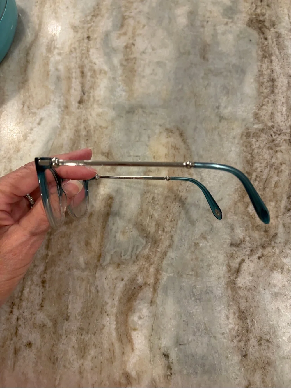 Tiffany & Co. Teal to Clear Gradient Cat-Eye Glasses Frame model TF2157